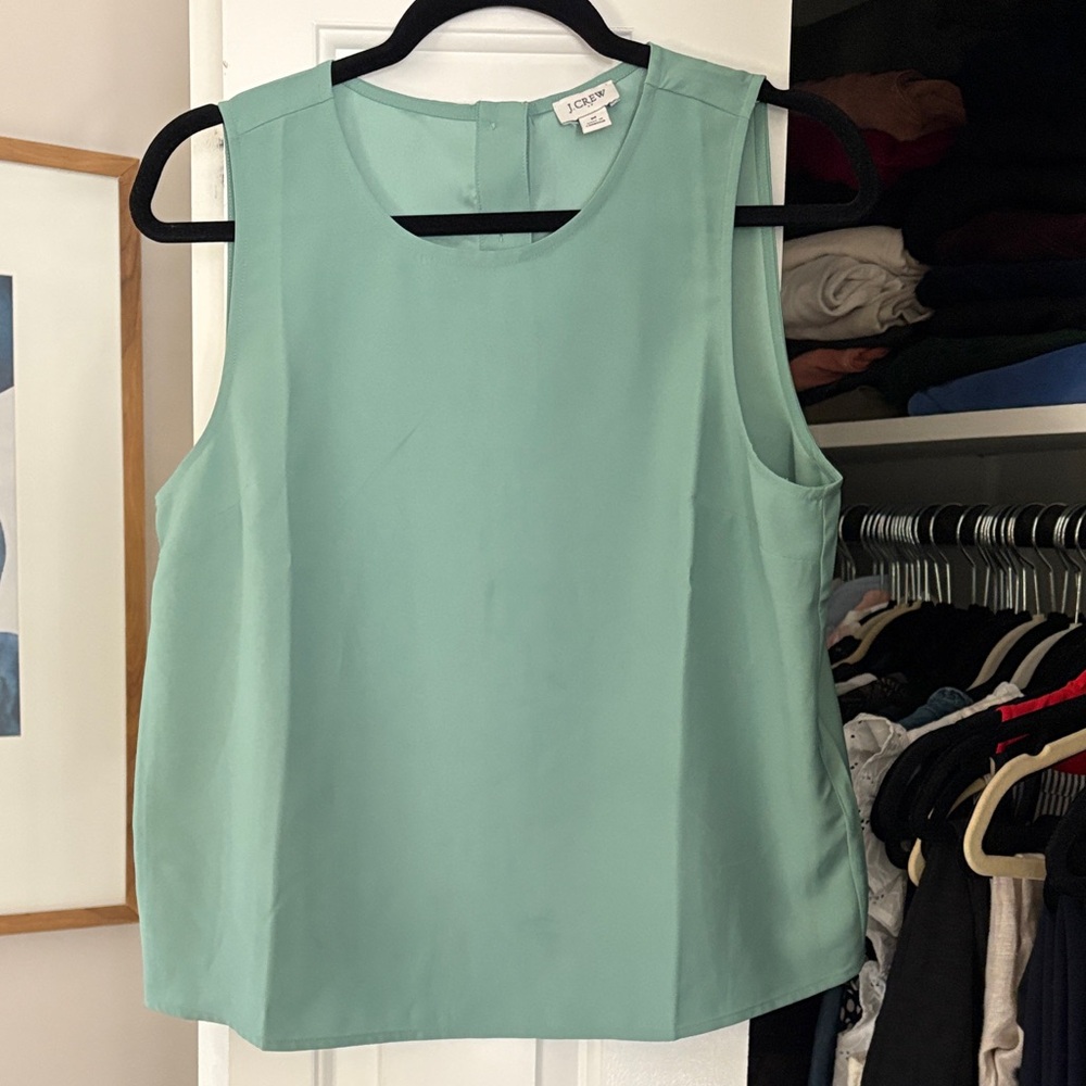 J. Crew Factory Women's Green Sleeveless Blouse